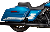 Thumbnail for DRAG SPECIALTIES Predator 1Up Seat - Vinyl - Double Diamond Black Stitch - FLH '08-'23 0801-1483