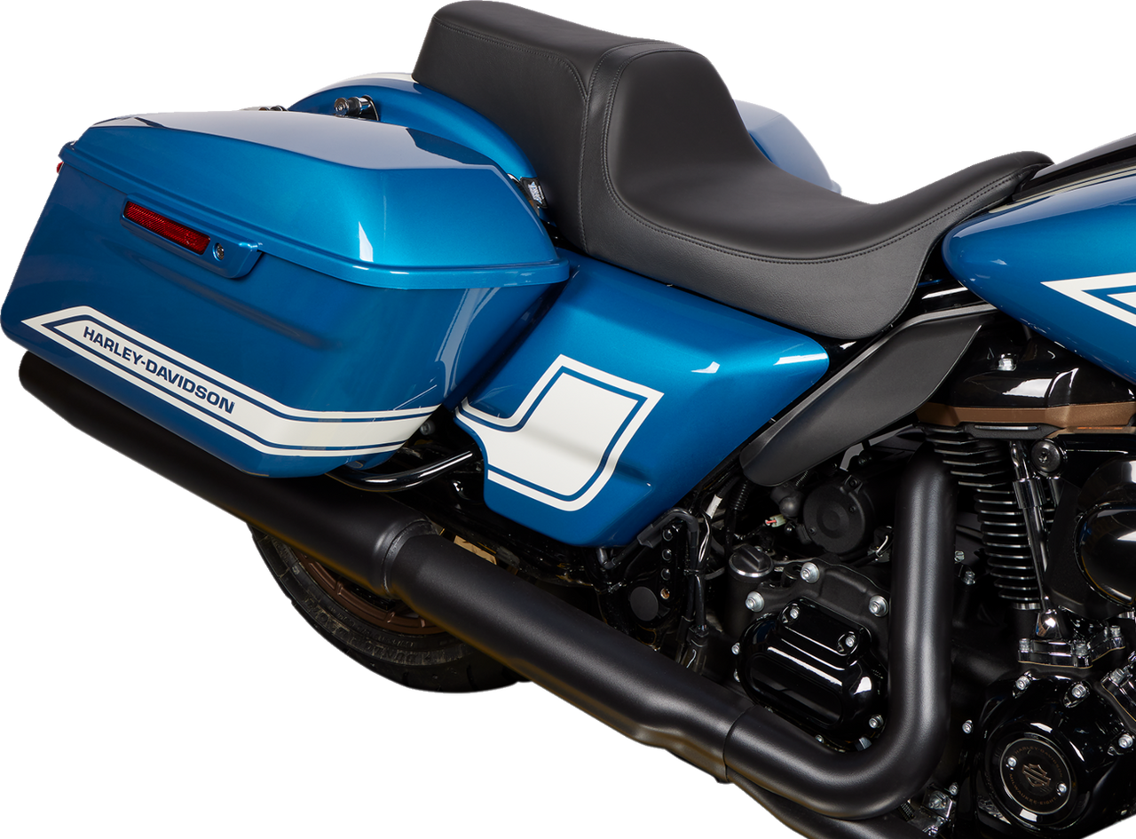 DRAG SPECIALTIES Predator 1Up Seat - Solar Leather - Black - Smooth - FLH '08-'23 08011493