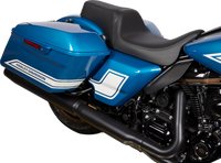 Thumbnail for DRAG SPECIALTIES Predator 1Up Seat - Solar Leather - Black - Smooth - FLH '08-'23 08011493