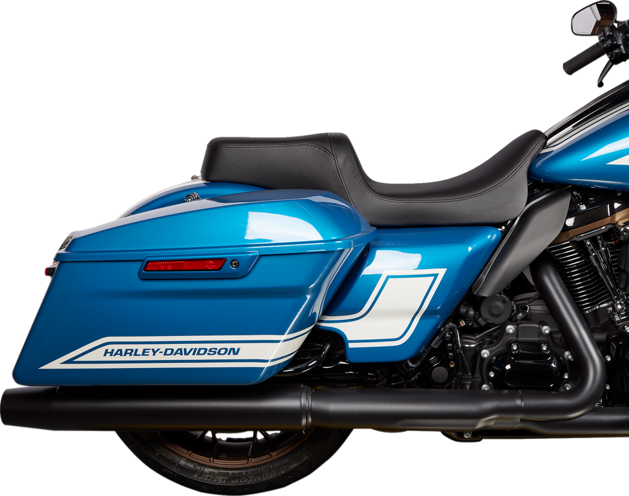 DRAG SPECIALTIES Predator 1Up Seat - Solar Leather - Black - Smooth - FLH '08-'23 08011493