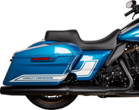 Thumbnail for DRAG SPECIALTIES Predator 1Up Seat - Solar Leather - Black - Smooth - FLH '08-'23 08011493