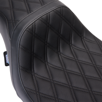 Thumbnail for DRAG SPECIALTIES Predator 1Up Seat - Vinyl - Double Diamond Black Stitch - FLH '08-'23 0801-1483