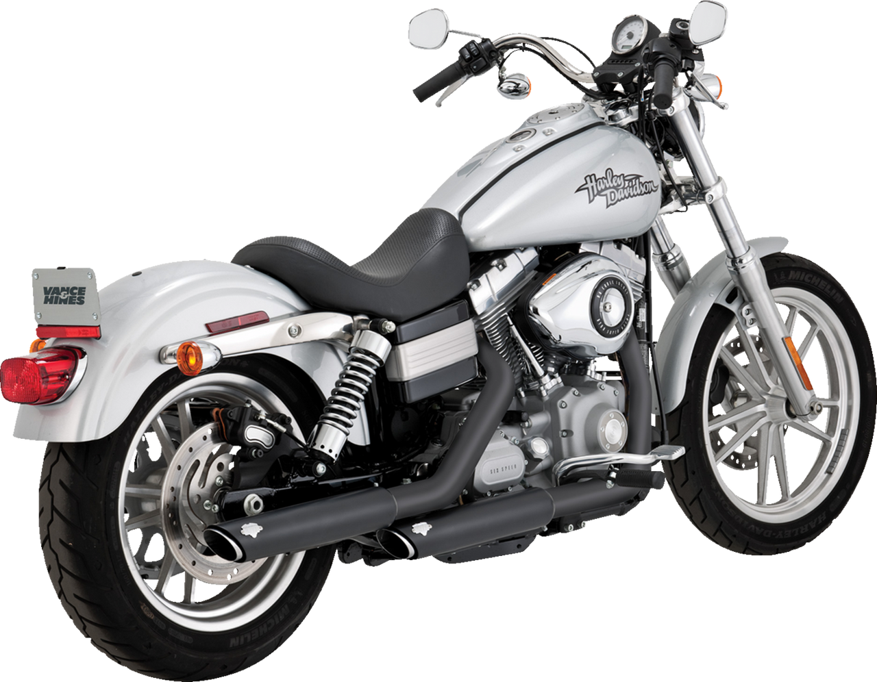 VANCE & HINES 3" Twin Slash Slip-On Muffler - Black 46838
