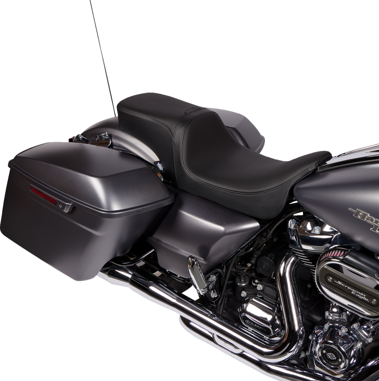 DRAG SPECIALTIES Predator 2-Up Seat - Solar Leather - Smooth - w/ Backrest - FLH/FLTR '08-'23 0801-1501