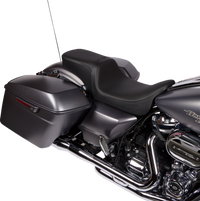 Thumbnail for DRAG SPECIALTIES Predator 2-Up Seat - Solar Leather - Smooth - w/ Backrest - FLH/FLTR '08-'23 0801-1501