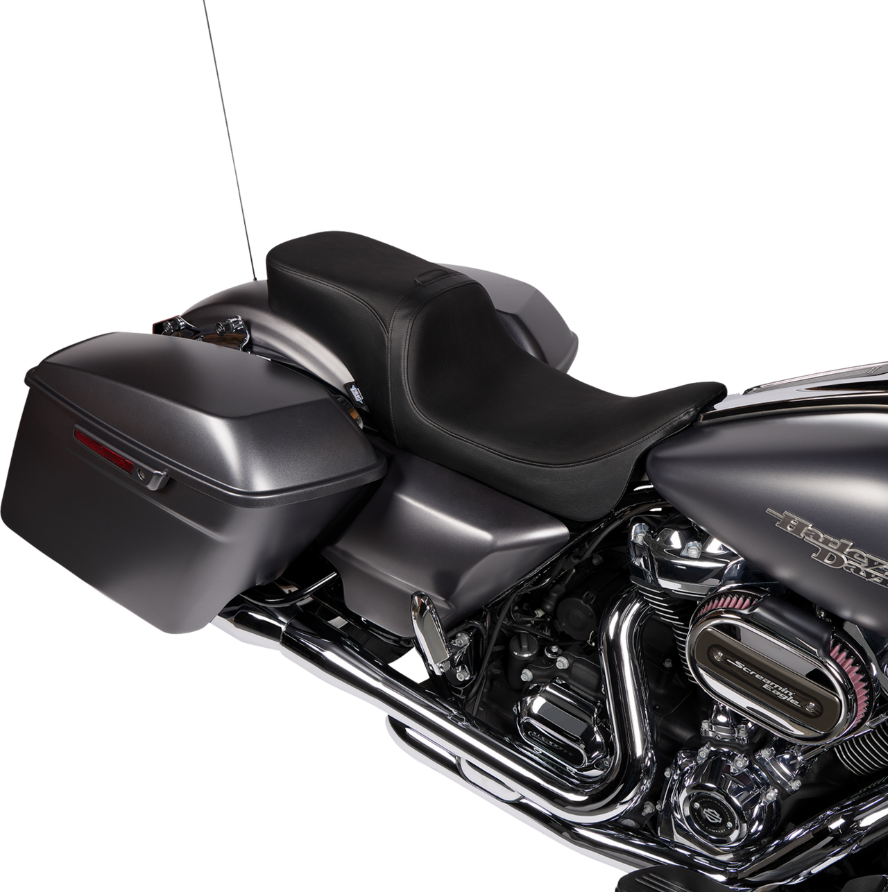 DRAG SPECIALTIES Predator 2-Up Seat - Vinyl - Smooth - w/ Backrest - FLH/FLTR '08-'23 0801-1499