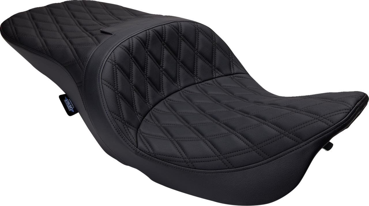 DRAG SPECIALTIES Freedom Seat - Vinyl - Double Diamond Black Stitch - FLH '97-'07 08011504-4676B