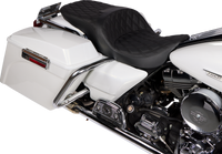 Thumbnail for DRAG SPECIALTIES Freedom Seat - Vinyl - Double Diamond Black Stitch - FLH '97-'07 08011504-4676B