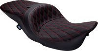 Thumbnail for DRAG SPECIALTIES Freedom Seat - Vinyl - Double Diamond Red Stitch - FLH '97-'07 08011507-4676D