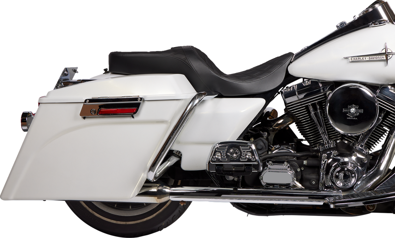 DRAG SPECIALTIES Freedom Seat - Vinyl - Double Diamond Black Stitch - FLH '97-'07 08011504-4676B