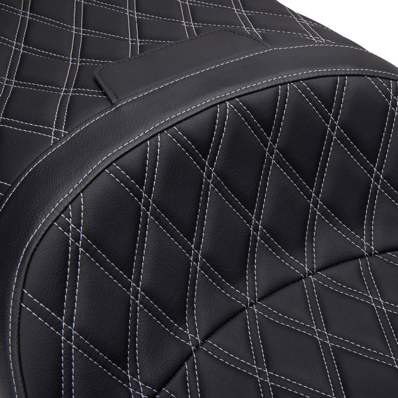 DRAG SPECIALTIES Freedom Seat - Vinyl - Double Diamond Silver Stitch - FLH '97-'07 08011506-4676C