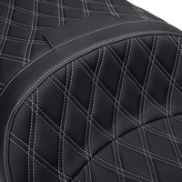 Thumbnail for DRAG SPECIALTIES Freedom Seat - Vinyl - Double Diamond Silver Stitch - FLH '97-'07 08011506-4676C
