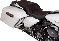 Thumbnail for DRAG SPECIALTIES Freedom Seat - Vinyl - Double Diamond Red Stitch - FLH '97-'07 08011507-4676D