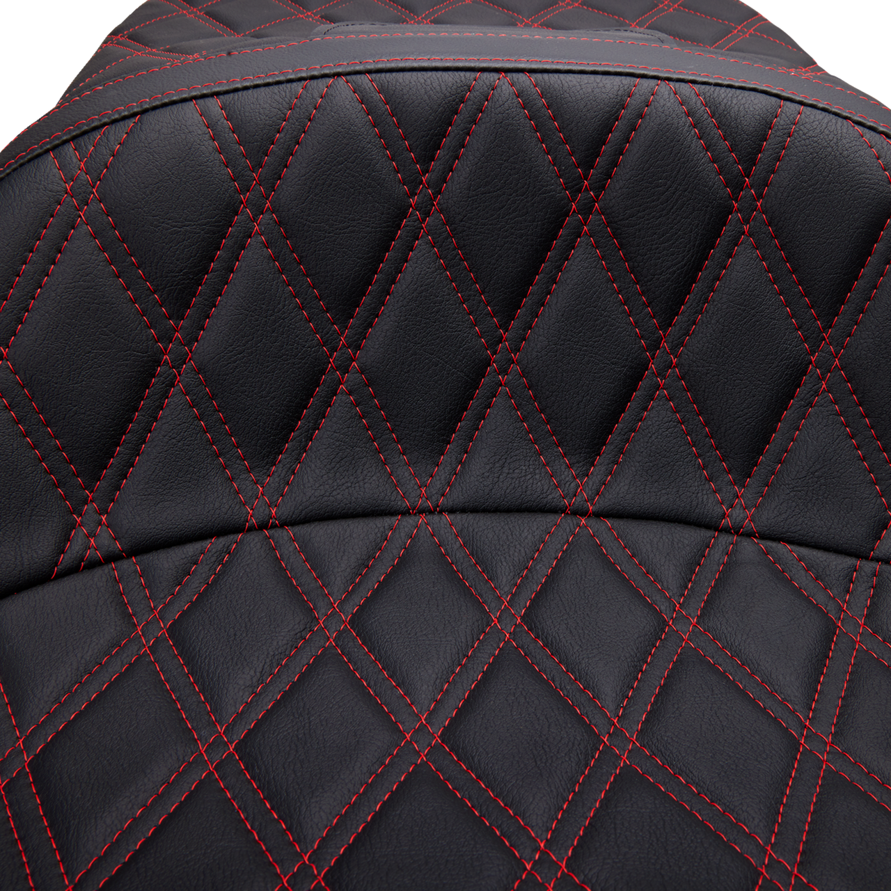 DRAG SPECIALTIES Freedom Seat - Vinyl - Double Diamond Red Stitch - FLH '97-'07 08011507-4676D