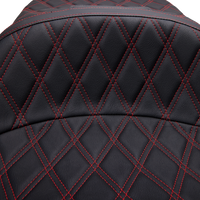 Thumbnail for DRAG SPECIALTIES Freedom Seat - Vinyl - Double Diamond Red Stitch - FLH '97-'07 08011507-4676D