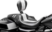 Thumbnail for LE PERA Outcast GT Seat - Full-Length - With Backrest - Black Double Diamond w/ White Inlay - FL '08-'23 LK-987BRGTWDM