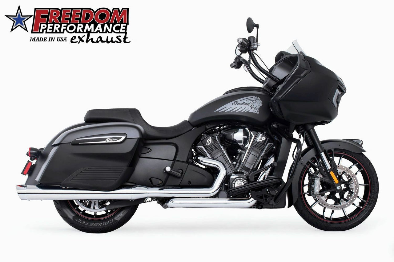 Liberty Slip Ons 4" Chrome W/Chrome Tip Indian