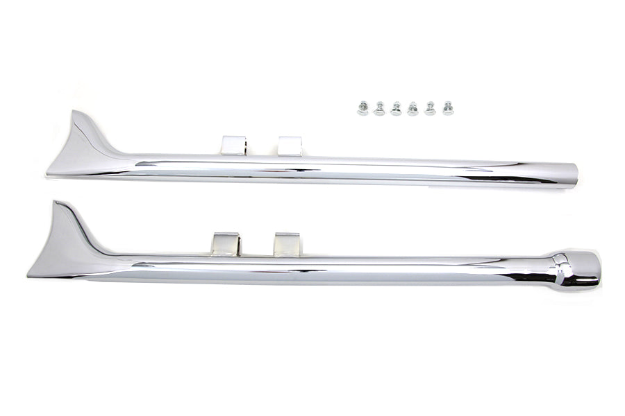 M8 36 inch Straight Fishtail Exhaust Extension Set Chrome