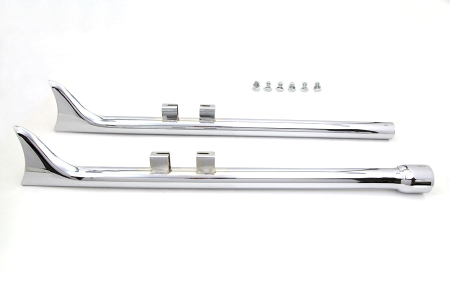 M8 36 inch Straight Fishtail Exhaust Extension Set Chrome