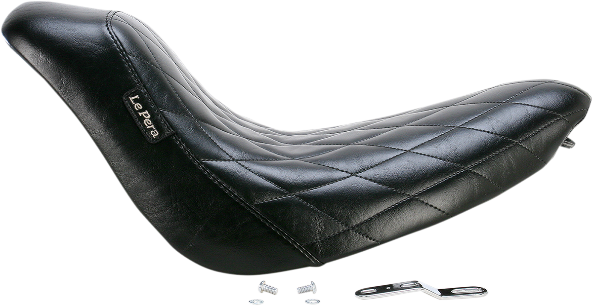 LE PERA Bare Bones Solo Seat - Diamond Stitch - Black - Softail '06-'17 LK-007DM