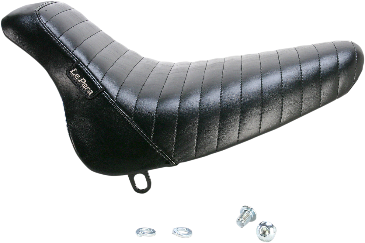 LE PERA Bare Bones Solo Seat - Pleated - Black - Softail '00-'07 LX-007PT