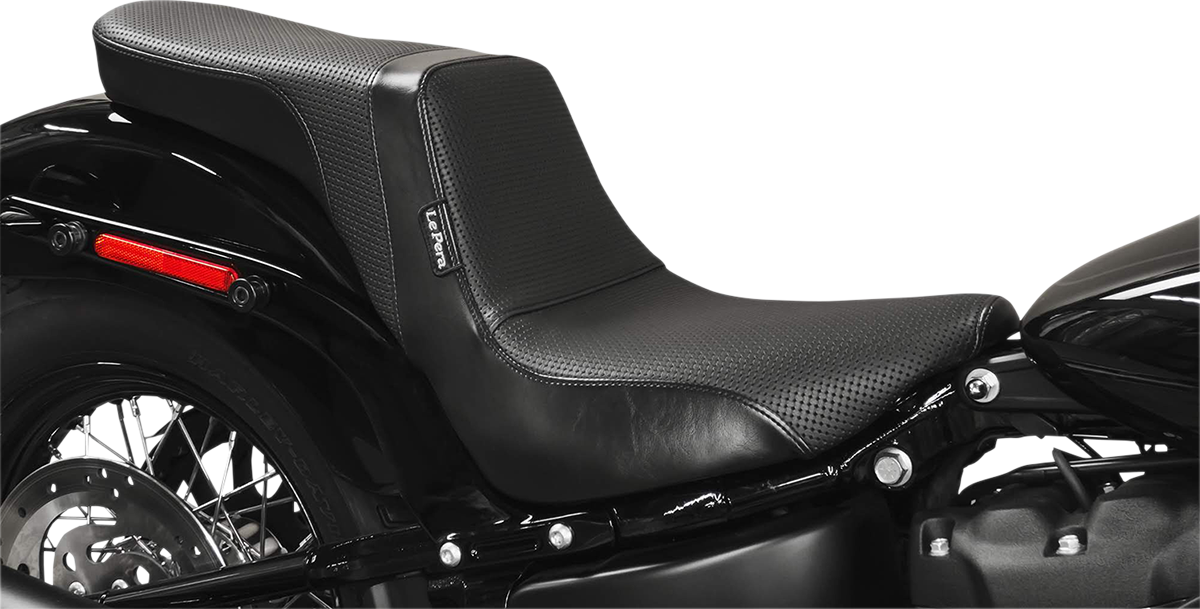 LE PERA Daytona 2-Up Seat - Without Backrest - Basketweave - Black - FX/FL '18-'23 LY-543BW