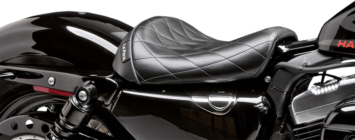 LE PERA Bare Bones Solo Seat - Diamond Stitch - Black - XL '04-'22 LK-006DM