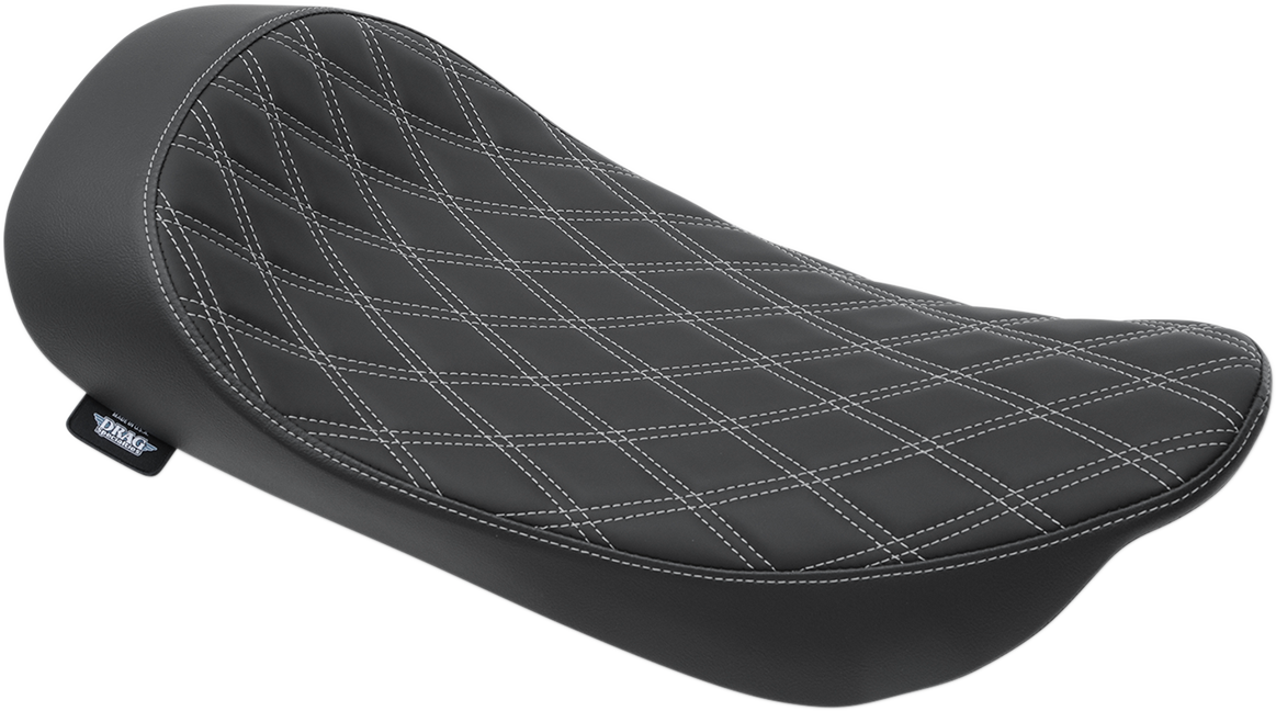 DRAG SPECIALTIES Low Solo Seat - Double Diamond - Silver Stitch - FLHR/FLHX '99-'07 0801-1156