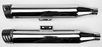 Thumbnail for Racing Slip Ons Chrome Blk Tip M8  Flstf Fxbr Flsl Fxlr Fxbb