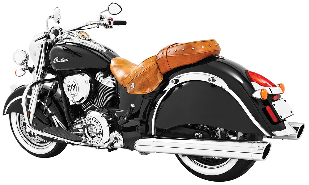 Liberty Slip Ons 4" Chrome W/Chrome Tip Indian