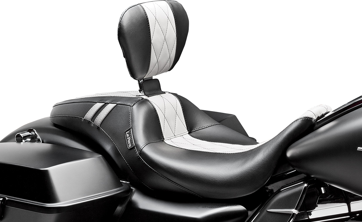 LE PERA Outcast Daddy Long Legs Seat - Full-Length - w/o Backrest - Black w/White Double Diamond - FL LK-987DLGT1