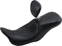 Thumbnail for LE PERA Outcast GT Seat - 2-Up - With Backrest - Black Double Diamond - Perforated - FL '08-'22 LK-997BRGT2