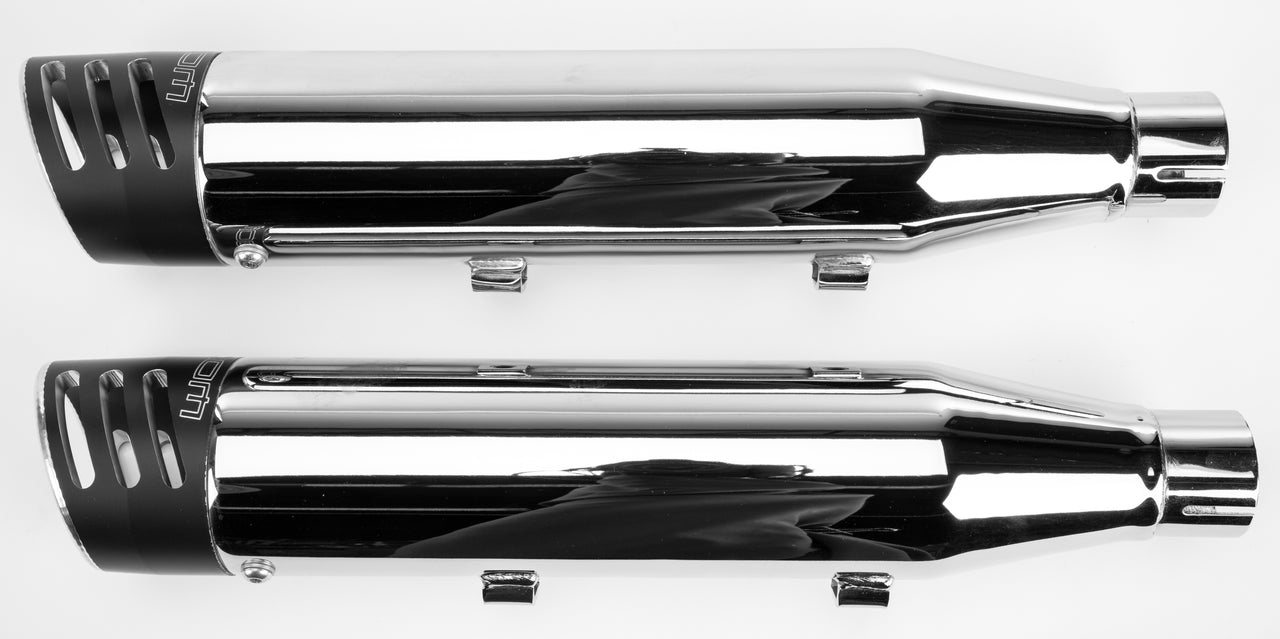 Racing Slip Ons 3.25" Chrome W/Blk Tip Sportster