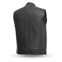 Thumbnail for Club style with banded collar, covered snaps and cropped center zipper. Two buttoned chest pockets. Two buttoned slash pockets. American flag liner. Red Stitch. Two concealed carry pockets with tapered holsters (quick access on left hand side). Interior cellphone pocket. Single back panel. Satin lining with easy access panels for patches and embroideries.