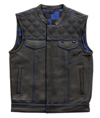 Thumbnail for Blue Checker Motorcycle Vest