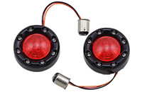 Thumbnail for ProBEAM® Bullet Ringz™ 1157 Rear Turn Signals - Gloss Black & Red Lens