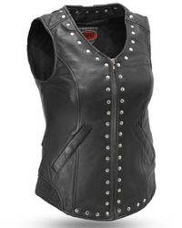 Thumbnail for Trinity Women's Motorcycle Leather Vest