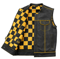 Thumbnail for Gold Checker Motorcycle Vest