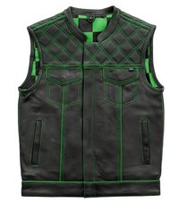 Thumbnail for Green Checker Motorcycle Vest