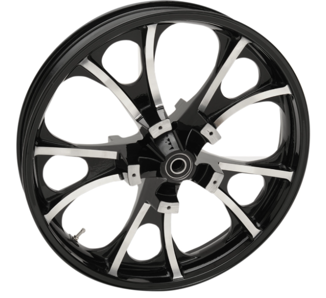 Largo Precision Cast 3D Rim - Motorcycle Rim - Black Cut - Front 21X3.5 2008-Up