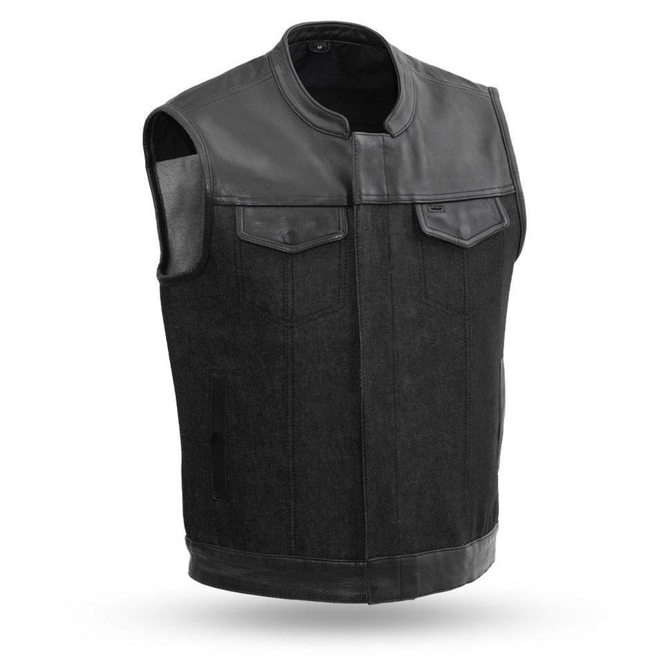 LeatherDenimMotorcycleVest.