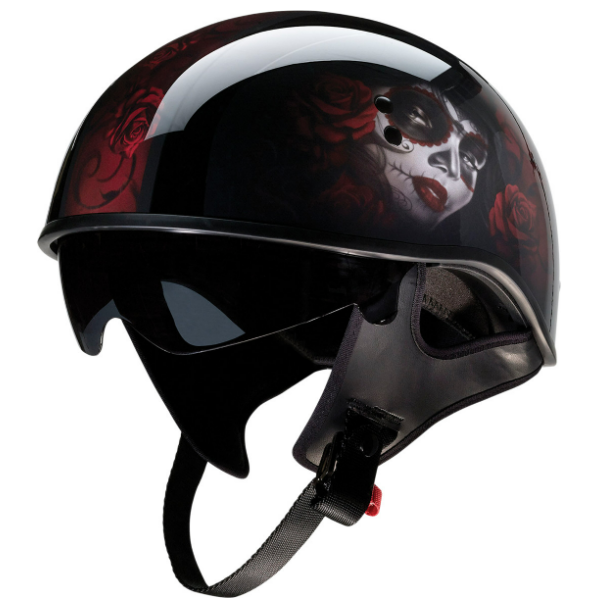 Vagrant Motorcycle Helmet - Red Catrina - Black