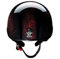 Thumbnail for Vagrant Motorcycle Helmet - Red Catrina - Black