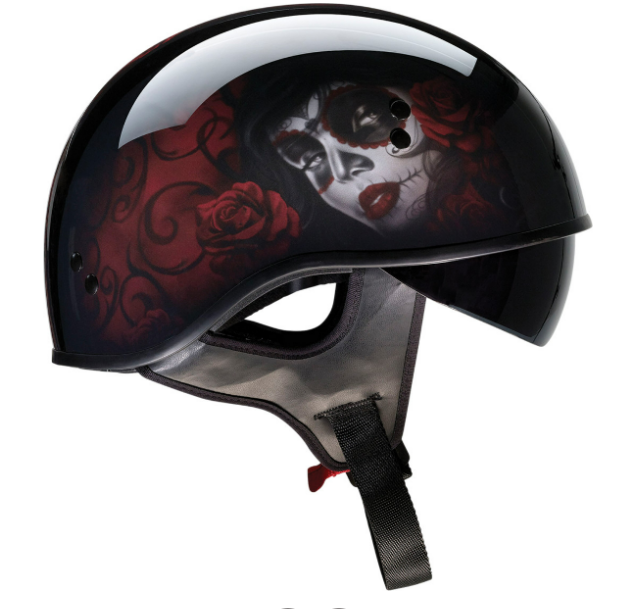 Vagrant Motorcycle Helmet - Red Catrina - Black