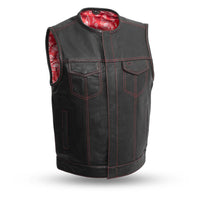 Thumbnail for Club style with covered snaps and cropped center zipper. Two buttoned chest pockets. Two buttoned slash pockets. Two concealed carry pockets with tapered holsters (quick access on left hand side). Interior cellphone pocket. Single back panel. Mesh lining with easy access panels for patches and embroideries.