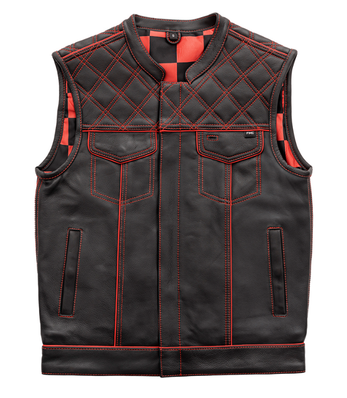Red Checker Motorcycle Vest