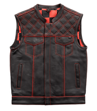 Thumbnail for Red Checker Motorcycle Vest