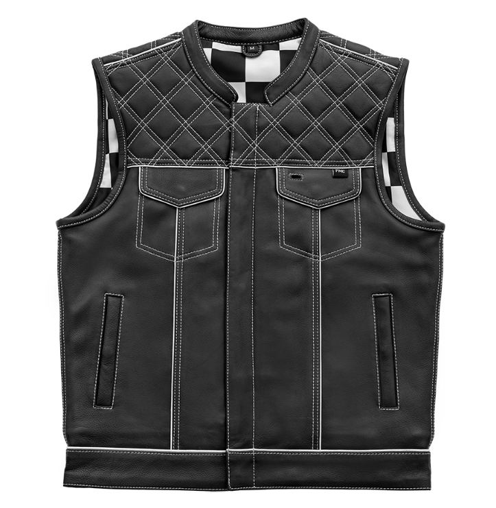 White Checker Motorcycle Vest