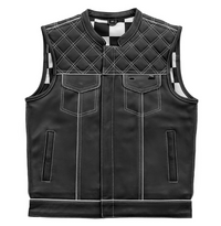 Thumbnail for White Checker Motorcycle Vest
