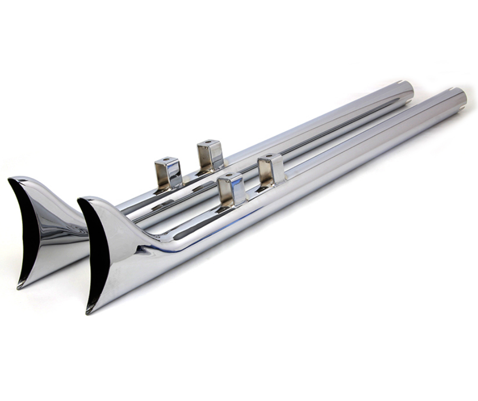 36" Straight Fishtail Set Chrome